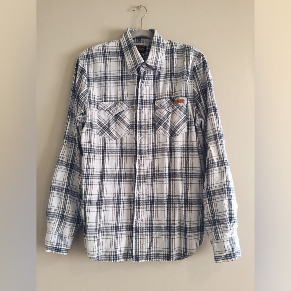 vintage Volcom Workwear blue flannel long sleeve